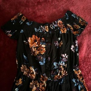 Off The Shoulder Floral Jumpsuit